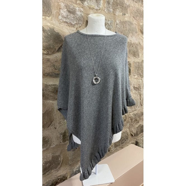 'Lara' our Frilled Edge Cashmere Mix Ponchos