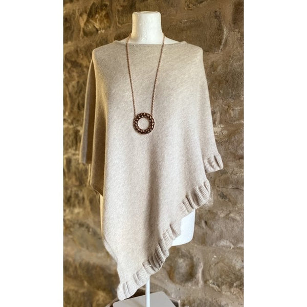 'Lara' our Frilled Edge Cashmere Mix Ponchos